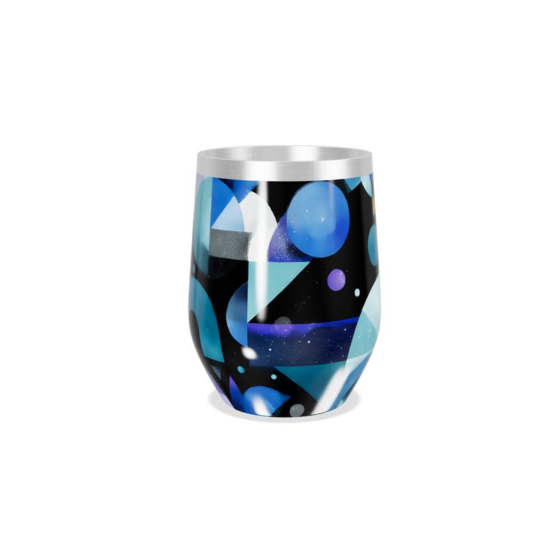 Copo Térmico Slim - Design Geométrico Azul