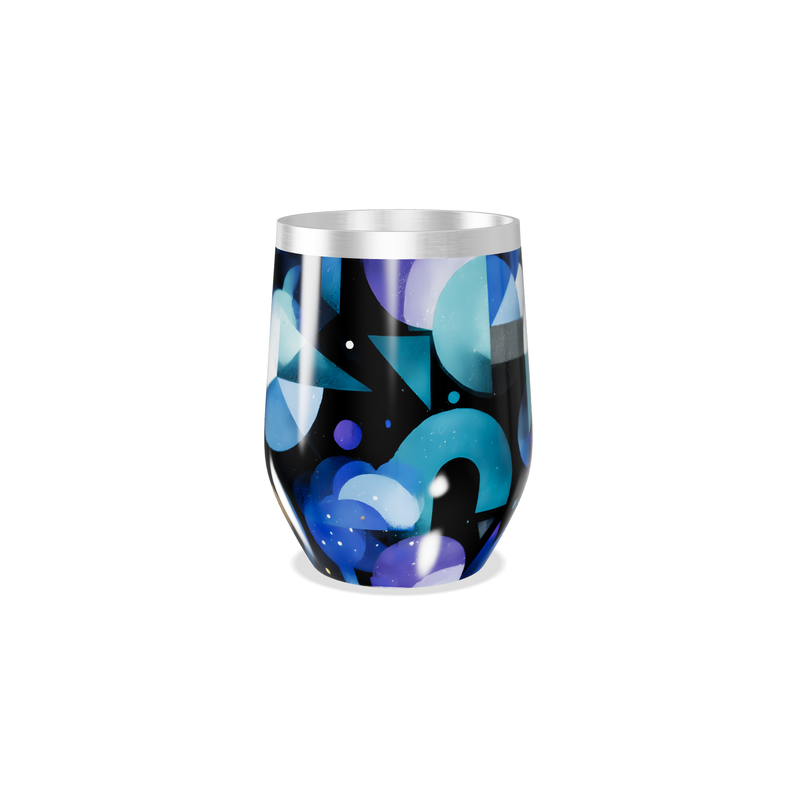 Copo Térmico Slim - Design Geométrico Azul