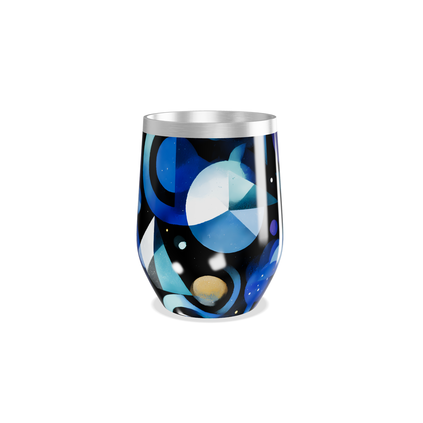 Copo Térmico Slim - Design Geométrico Azul