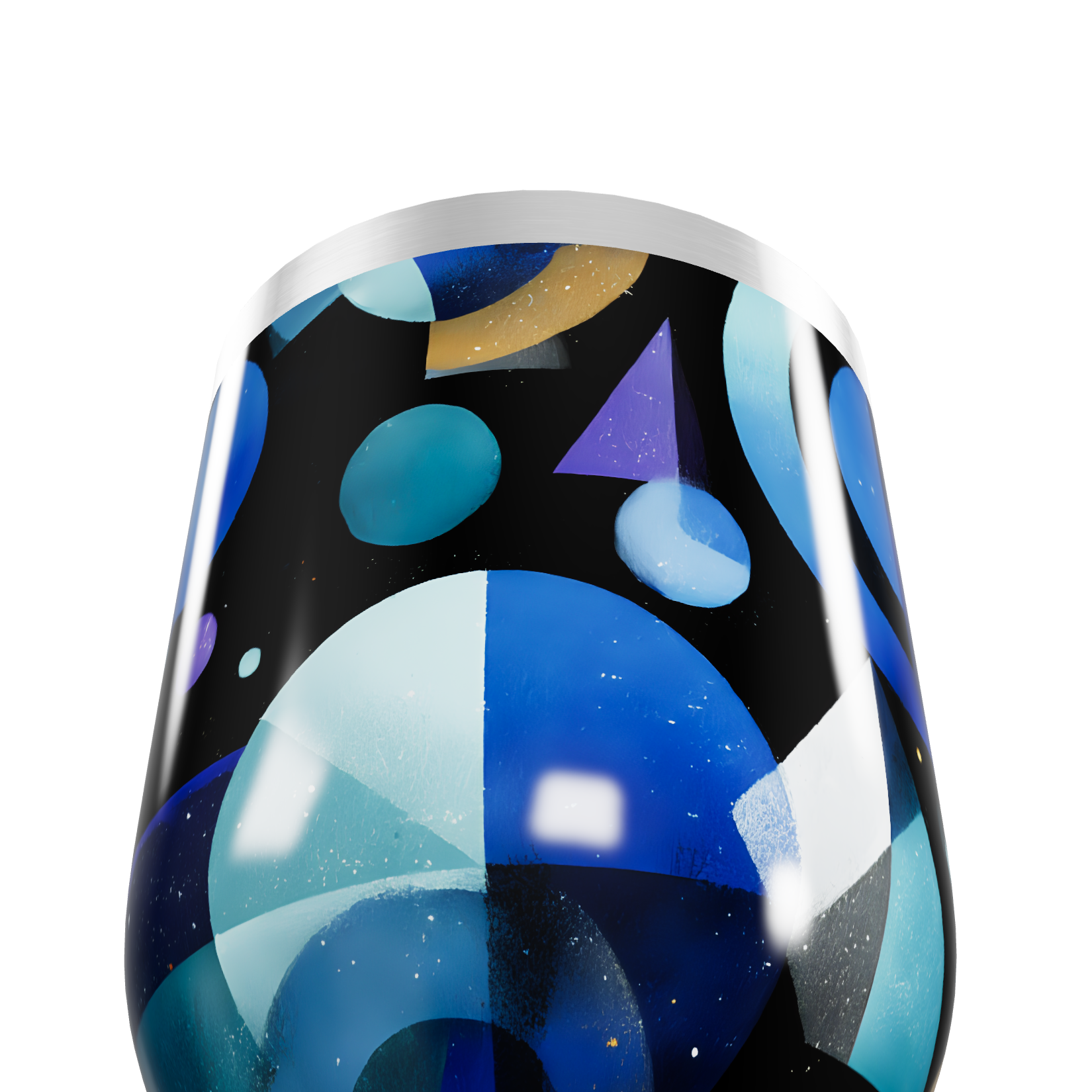 Copo Térmico Slim - Design Geométrico Azul