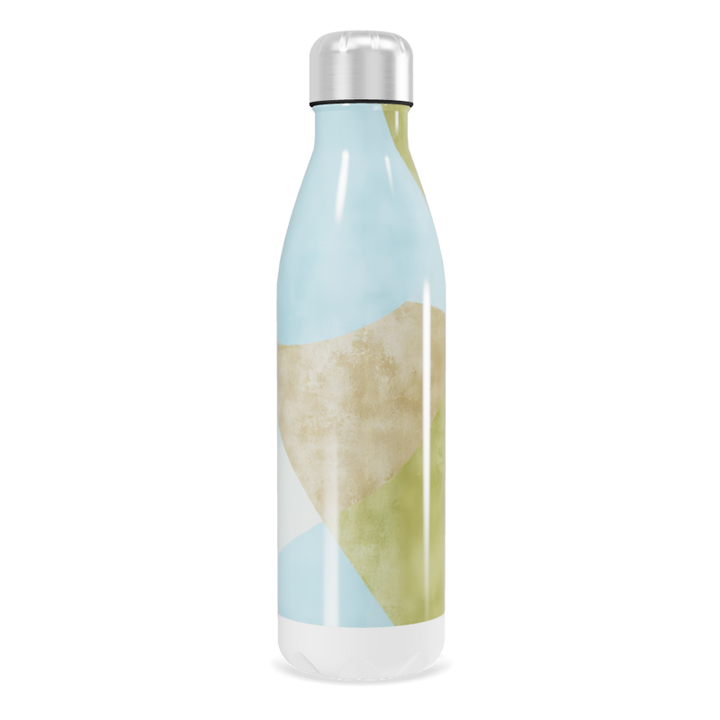 Garrafa Inox Estampa Abstrata Verde Azul