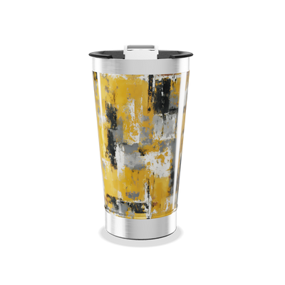 Copo Térmico - Estampa Amarela Abstrata