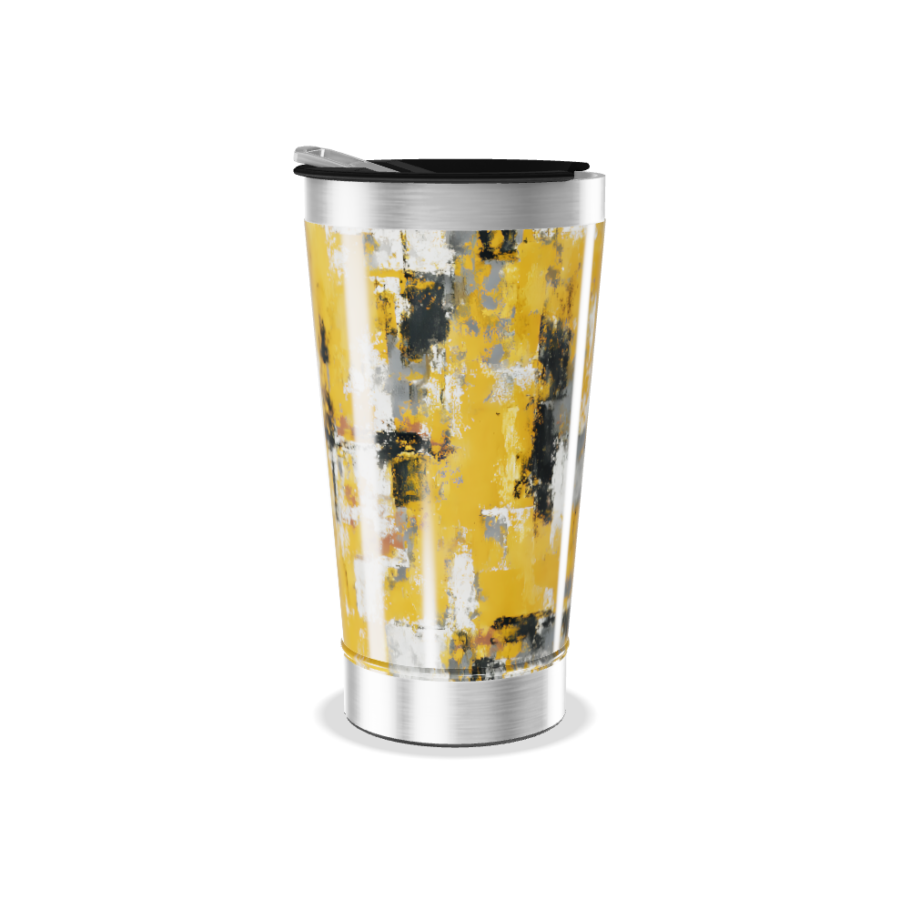 Copo Térmico - Estampa Amarela Abstrata