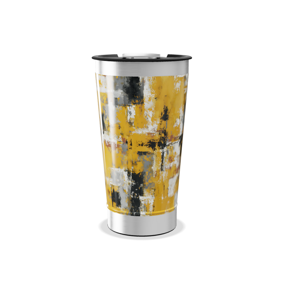 Copo Térmico - Estampa Amarela Abstrata