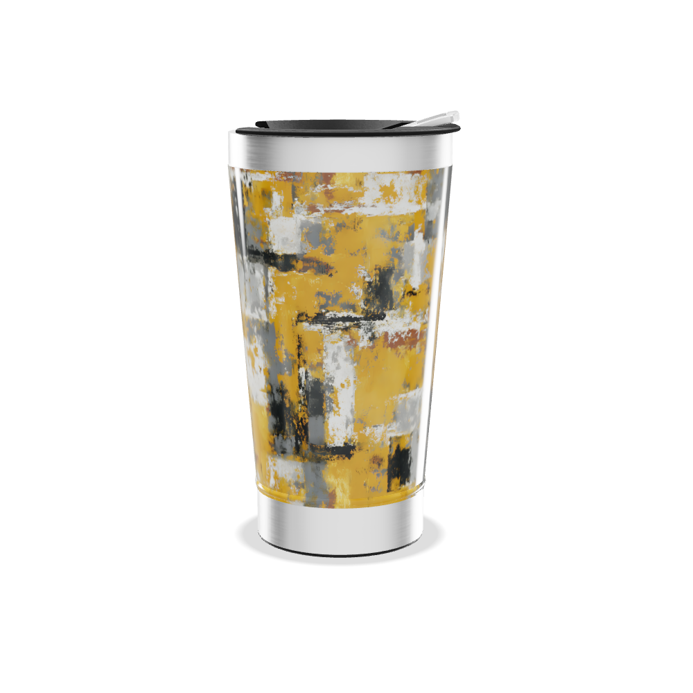 Copo Térmico - Estampa Amarela Abstrata