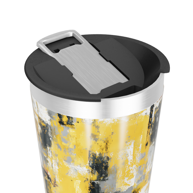 Copo Térmico - Estampa Amarela Abstrata