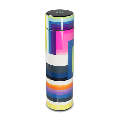 Garrafa Térmica Touch - Colorida com Estampa Geométrica