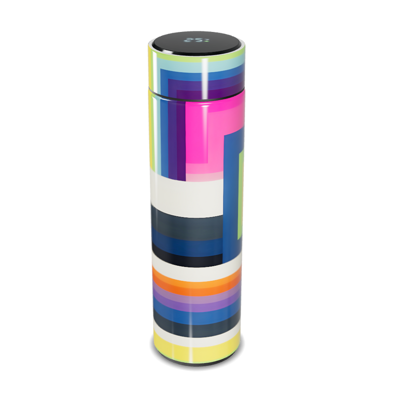 Garrafa Térmica Touch - Colorida com Estampa Geométrica