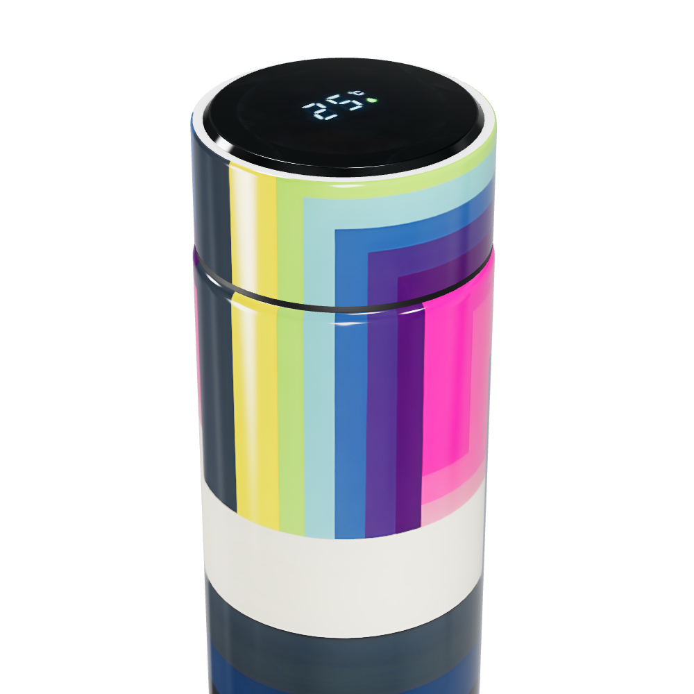 Garrafa Térmica Touch - Colorida com Estampa Geométrica