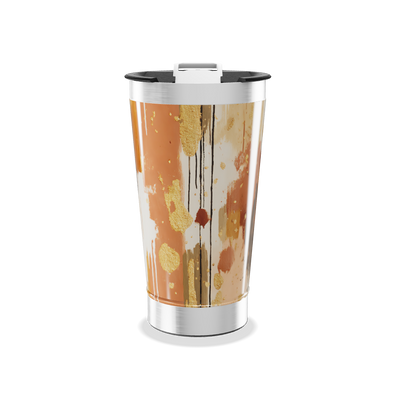 Copo Térmico - Abstrato Dourado e Laranja