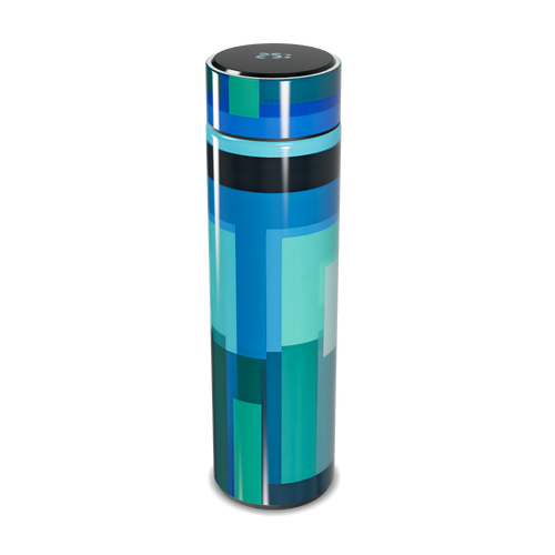 Garrafa Térmica Touch - Azul com Estampa Geométrica