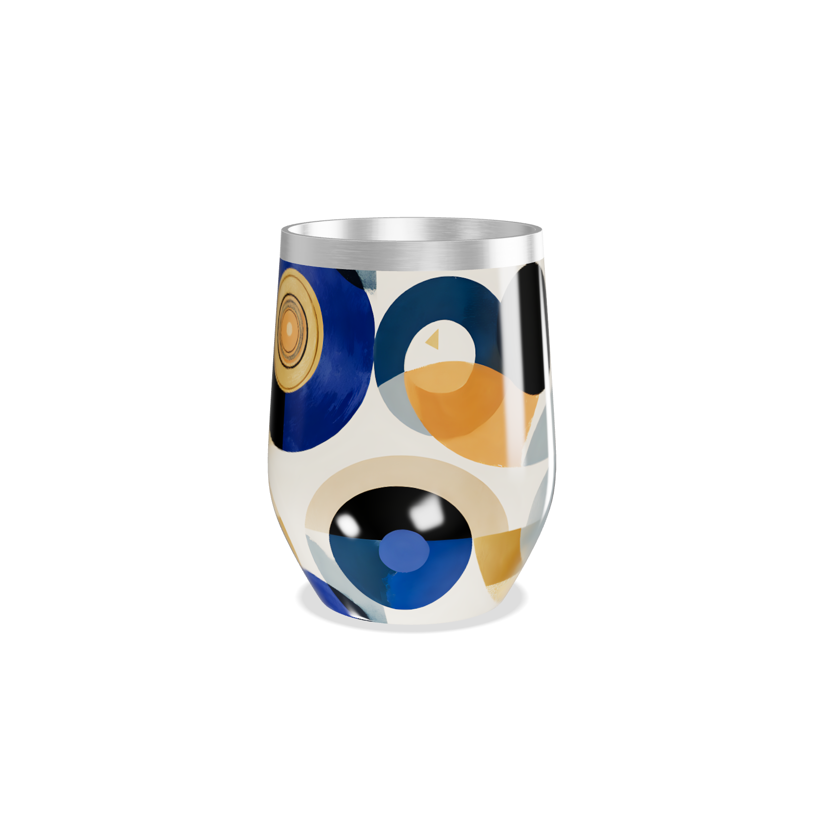 Copo Térmico Slim - Estampa Geométrica Azul