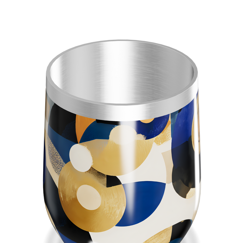 Copo Térmico Slim - Estampa Geométrica Azul