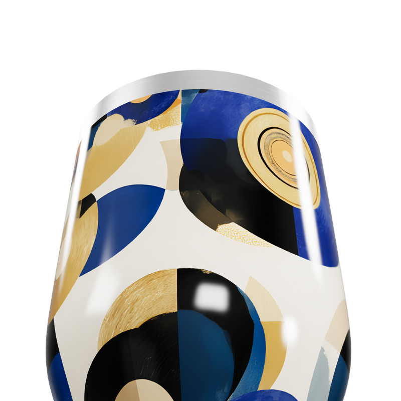 Copo Térmico Slim - Estampa Geométrica Azul