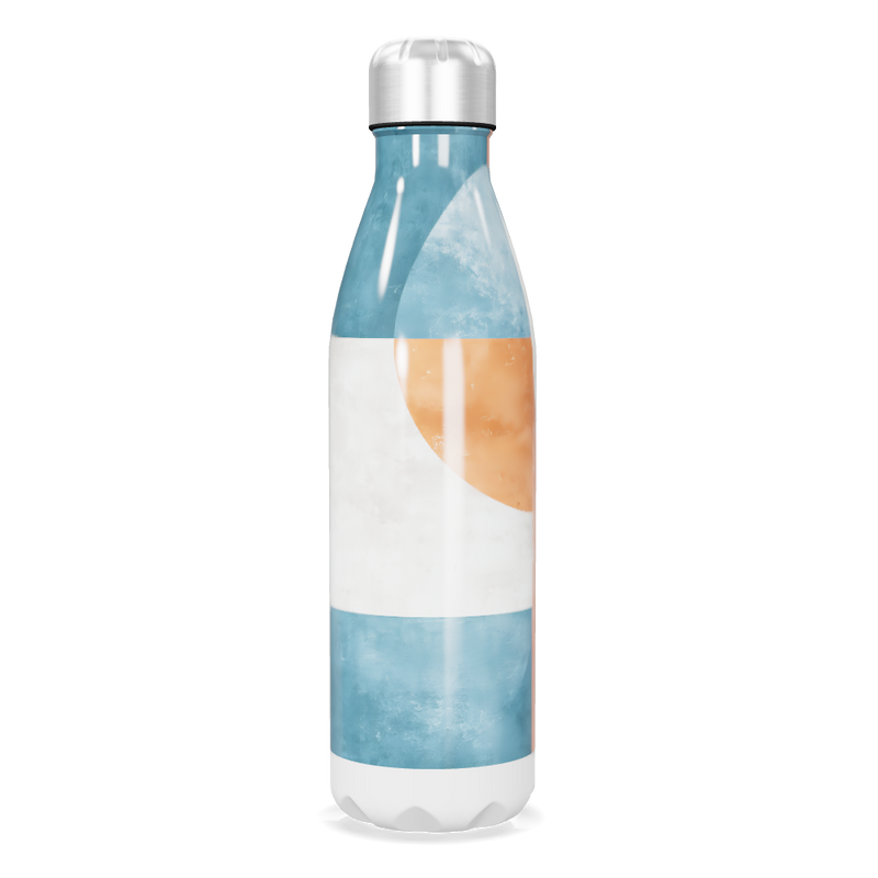 Garrafa Inox - Azul e Laranja Estampada
