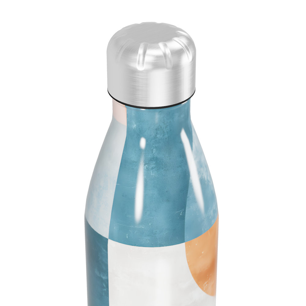 Garrafa Inox - Azul e Laranja Estampada