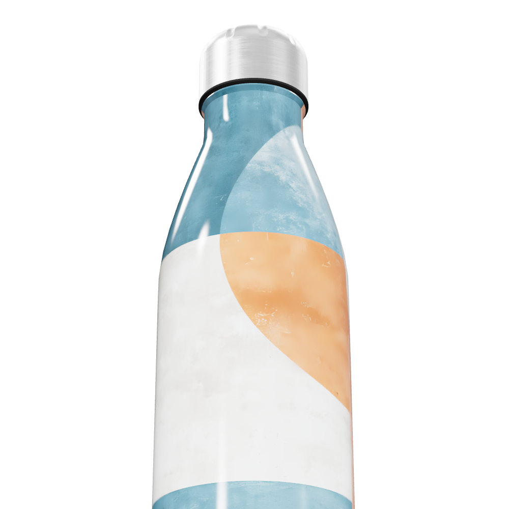 Garrafa Inox - Azul e Laranja Estampada