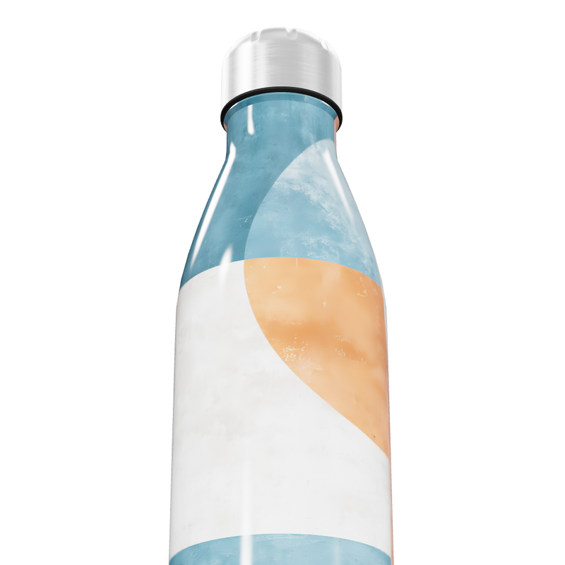 Garrafa Inox - Azul e Laranja Estampada