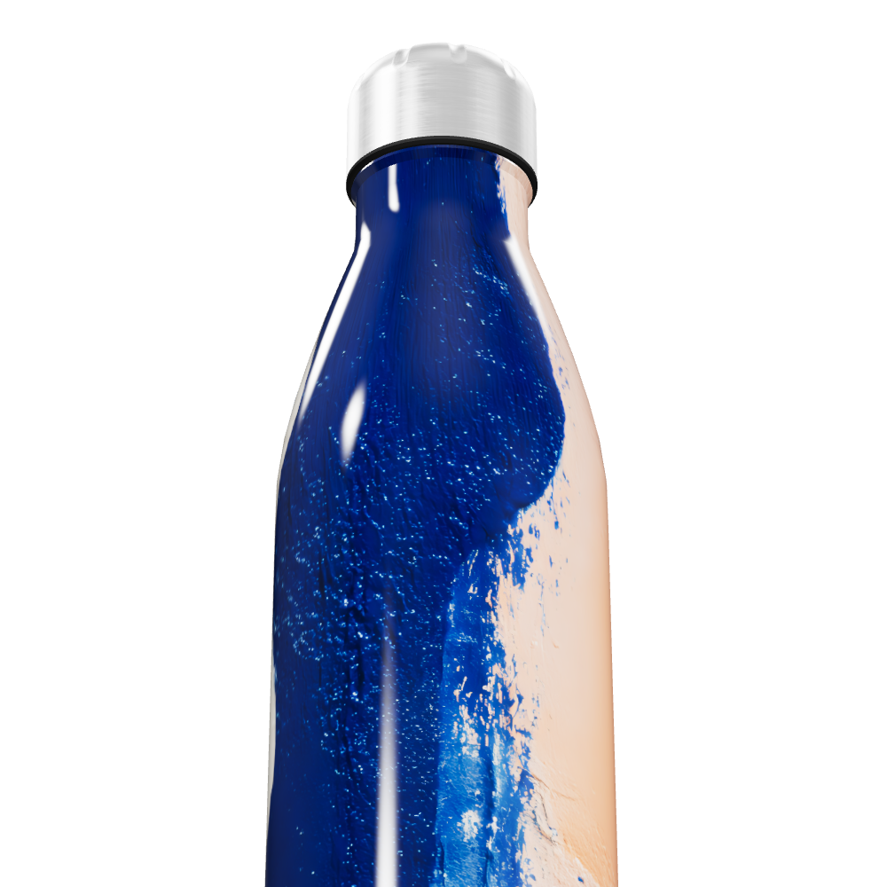 Garrafa Inox Azul - Estampa Abstrata