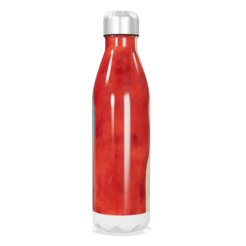 Garrafa Inox Vermelha - Tampa Prata