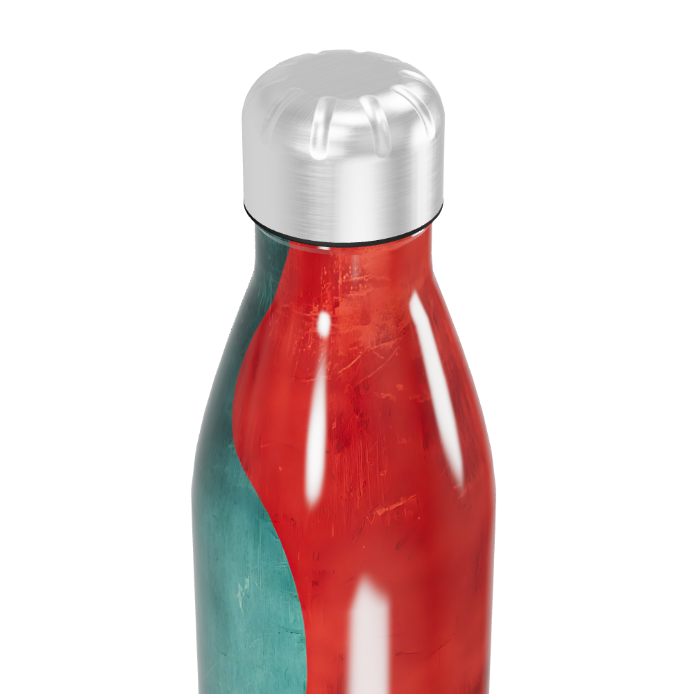 Garrafa Inox Vermelha - Tampa Prata