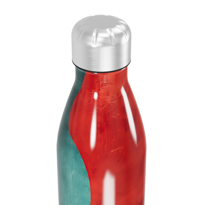 Garrafa Inox Vermelha - Tampa Prata