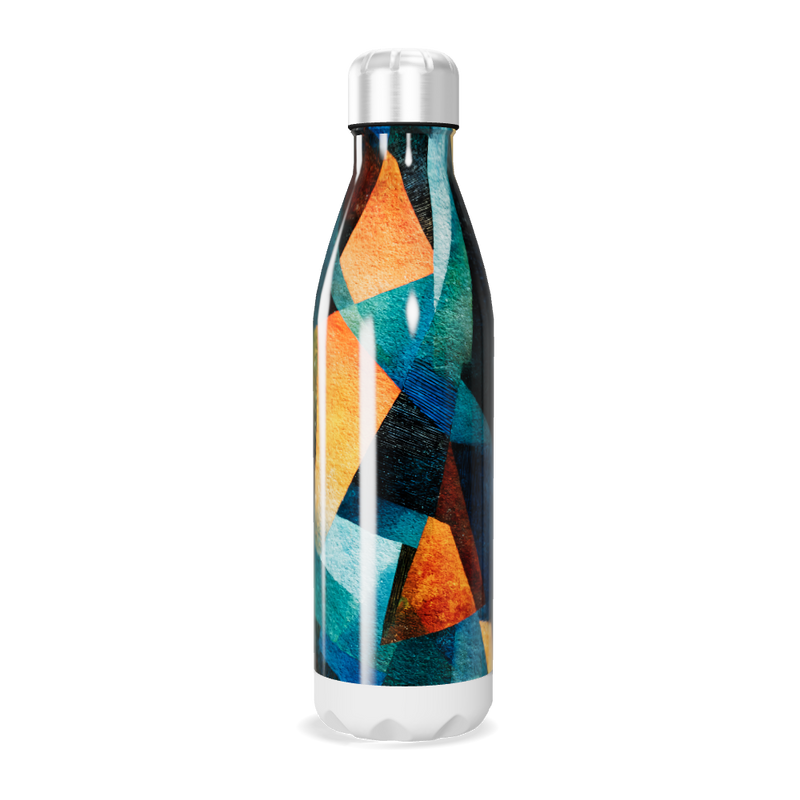 Garrafa Inox - Estampa Geométrica Colorida