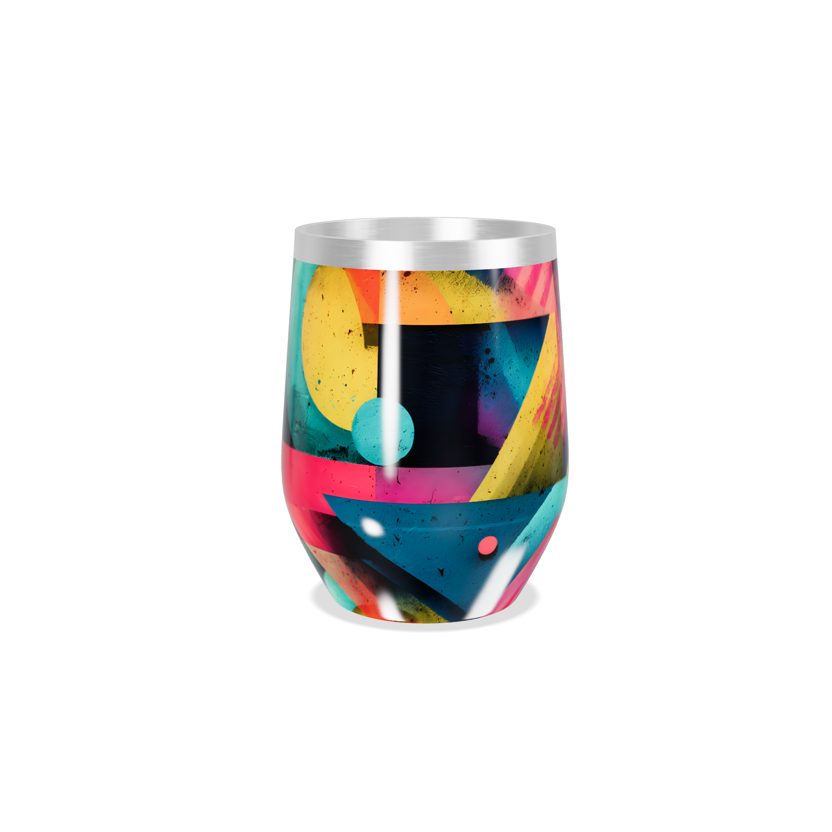 Copo Térmico Slim - Colorido com Estampa Geométrica