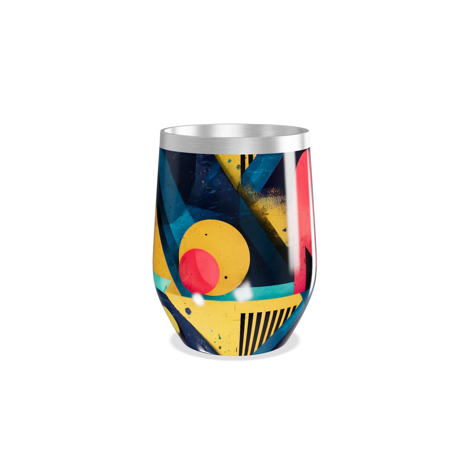 Copo Térmico Slim - Colorido com Estampa Geométrica