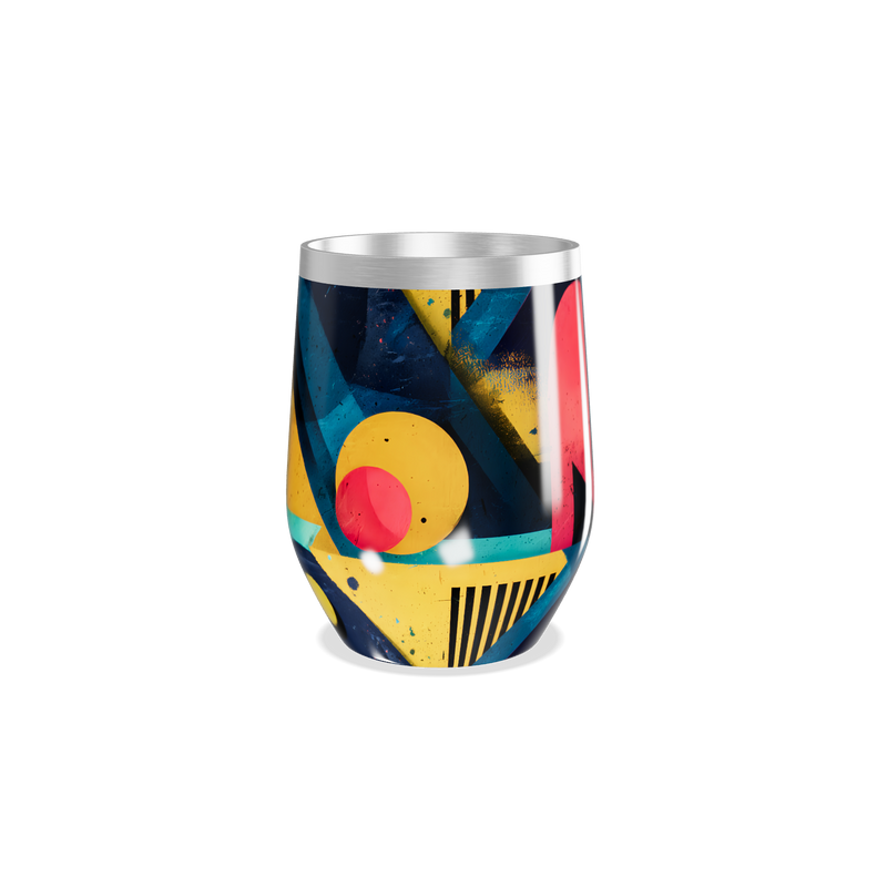 Copo Térmico Slim - Colorido com Estampa Geométrica