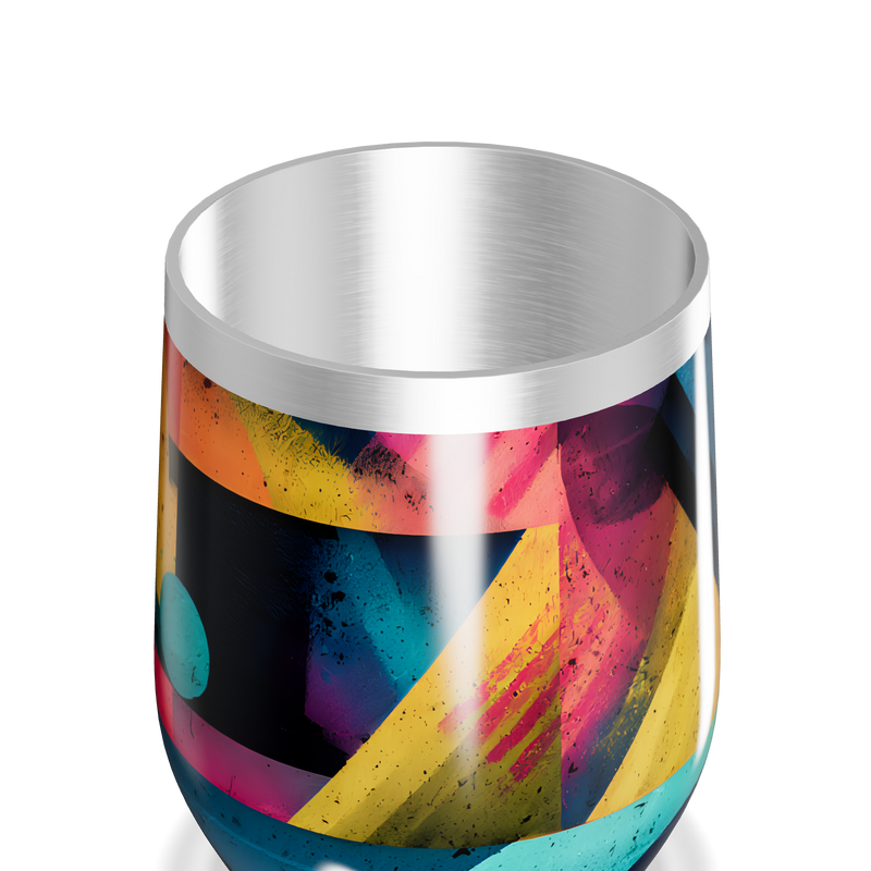 Copo Térmico Slim - Colorido com Estampa Geométrica
