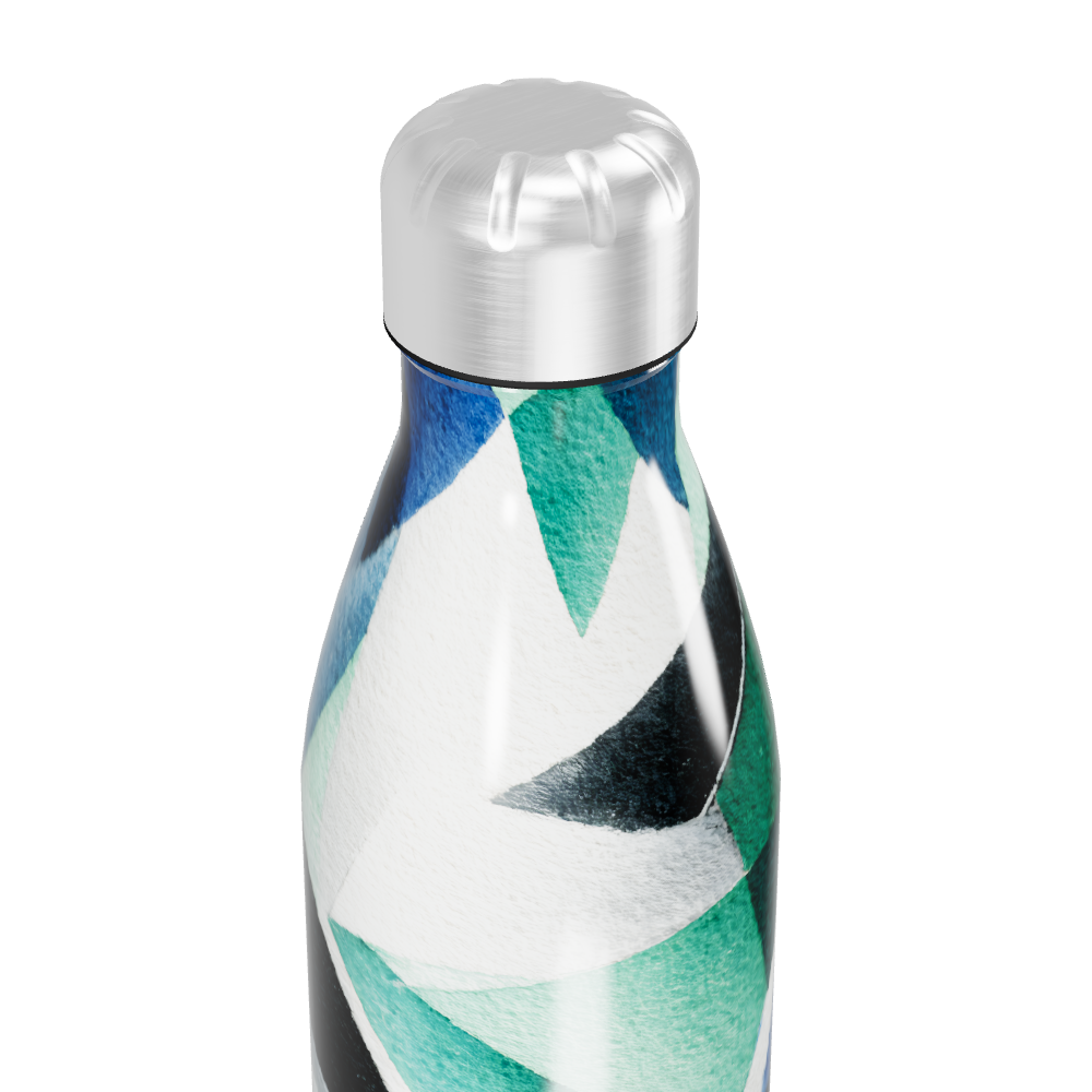 Garrafa Inox - Estampa Geométrica Azul