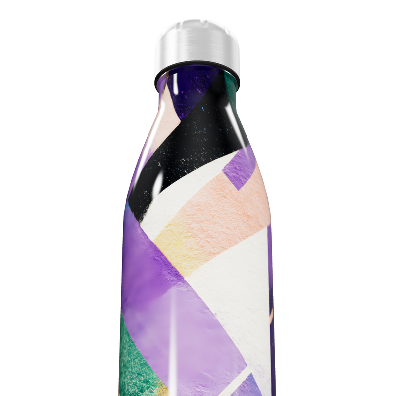 Garrafa Inox - Estampa Geométrica Colorida