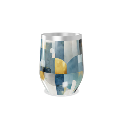 Copo Térmico Slim - Abstrato Azul e Dourado