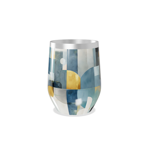 Copo Térmico Slim - Abstrato Azul e Dourado