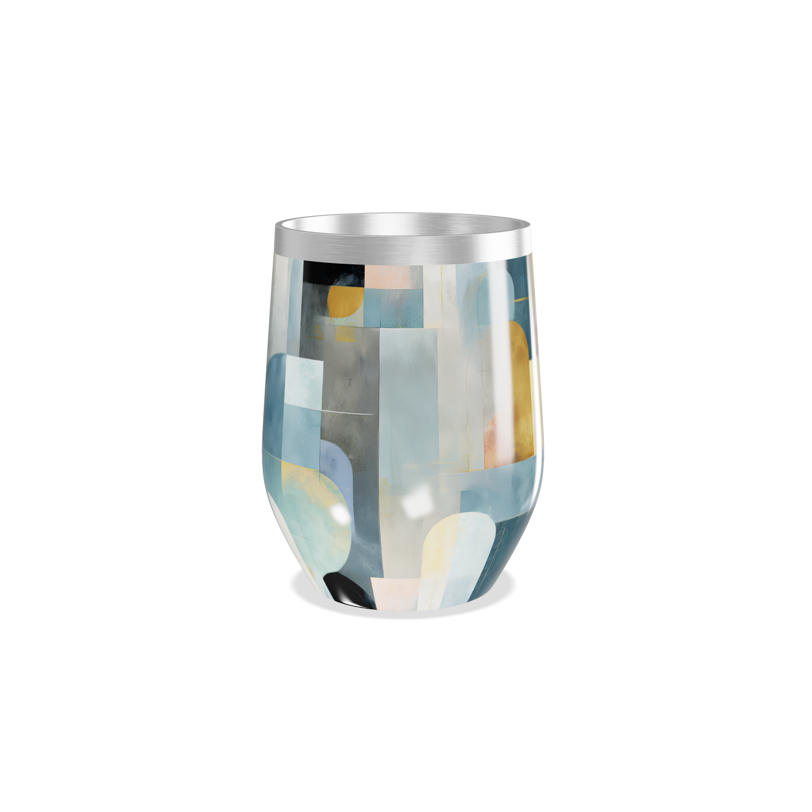 Copo Térmico Slim - Abstrato Azul e Dourado