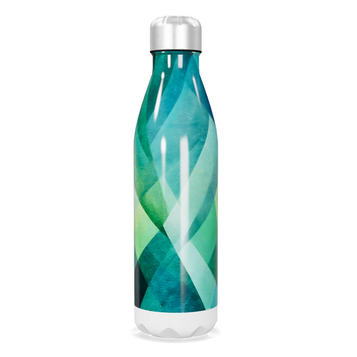 Garrafa Inox Estampada Verde Azul 500ml