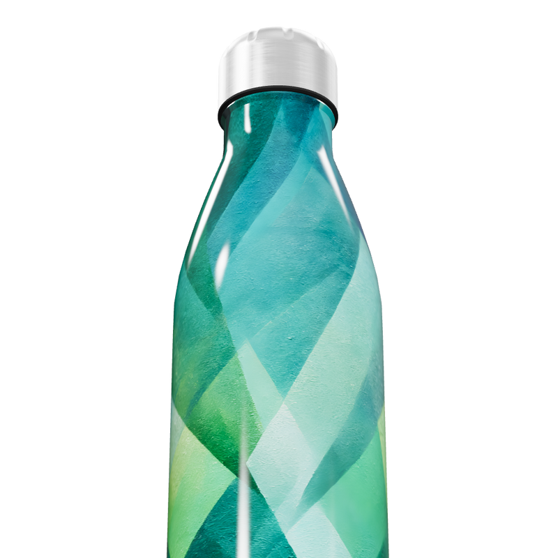 Garrafa Inox Estampada Verde Azul 500ml