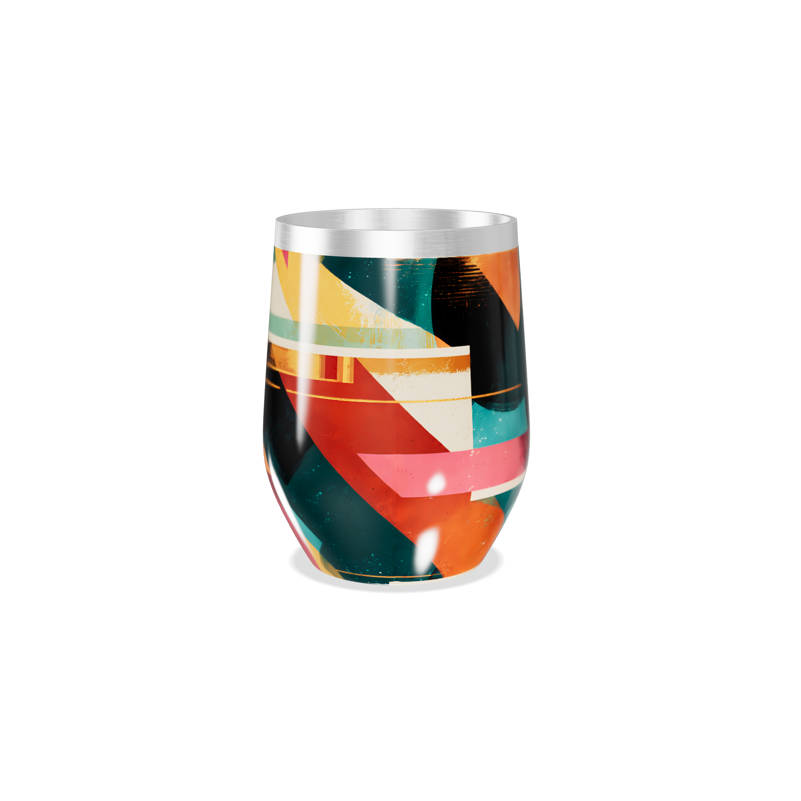 Copo Térmico Slim - Colorido Geométrico Inox