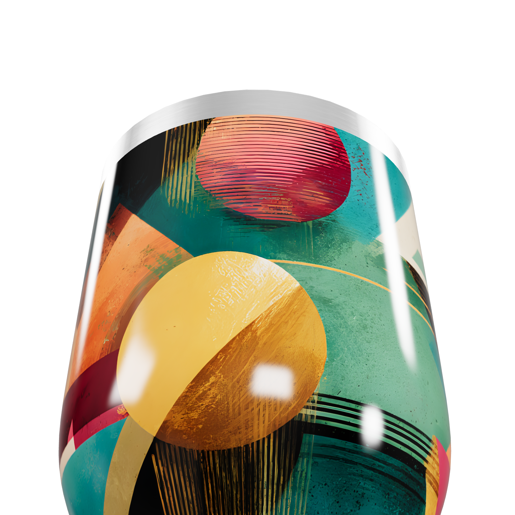 Copo Térmico Slim - Colorido Geométrico Inox