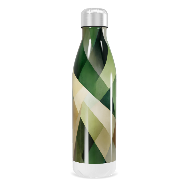Garrafa Inox - Verde com Estampa Geométrica