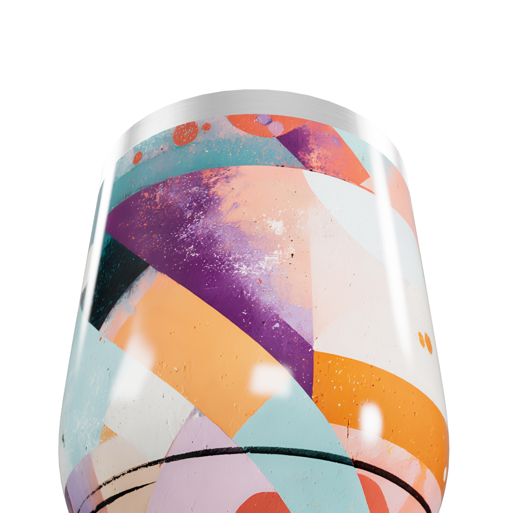 Copo Térmico Slim - Colorido Geométrico Inox