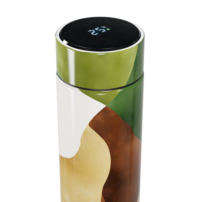 Garrafa Térmica Touch - Estampa Abstrata Verde