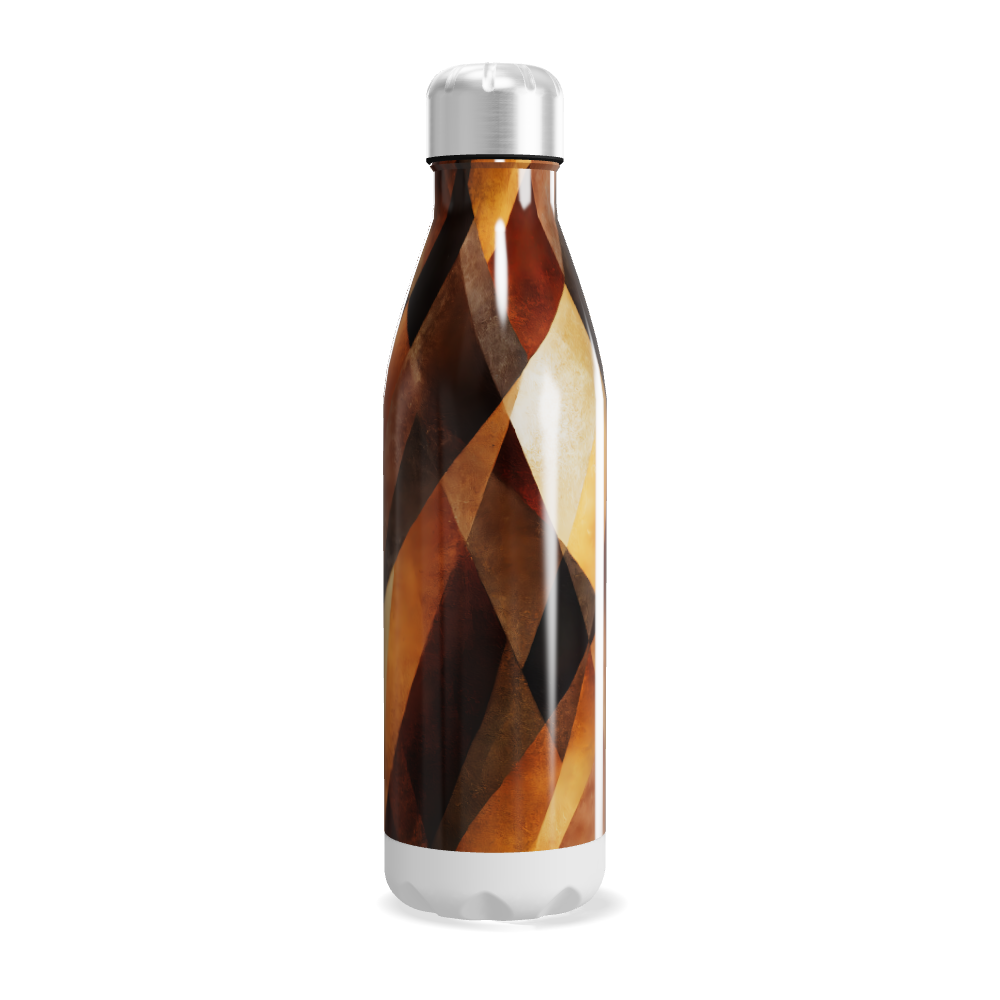 Garrafa Inox - Estampa Geométrica Marrom