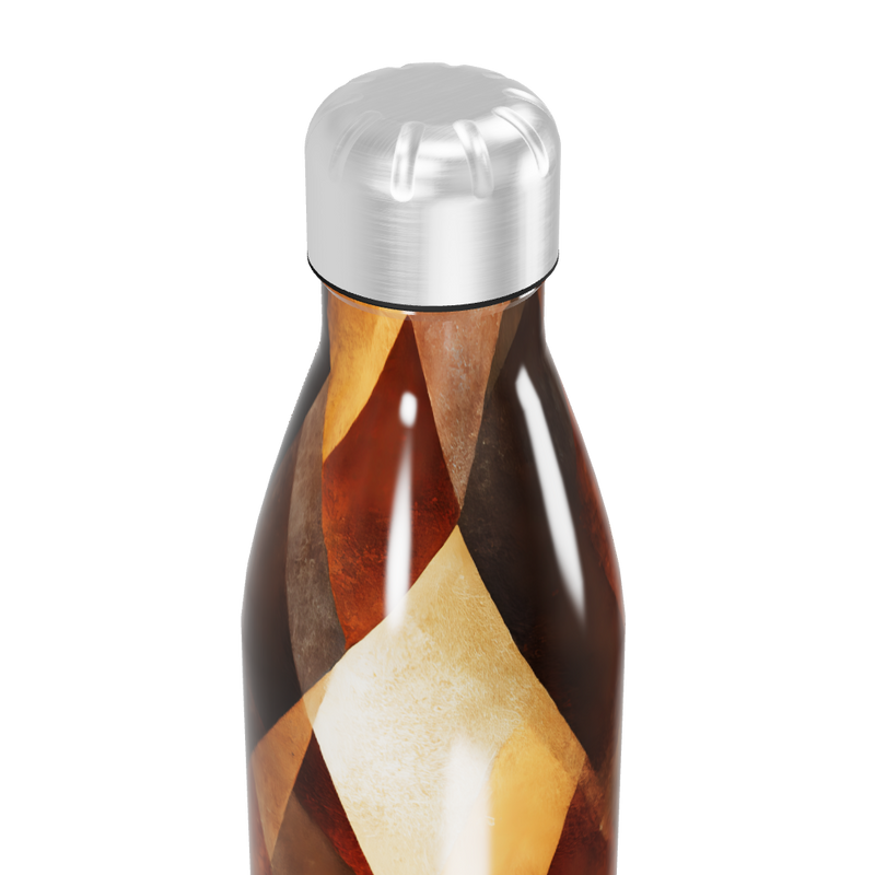Garrafa Inox - Estampa Geométrica Marrom