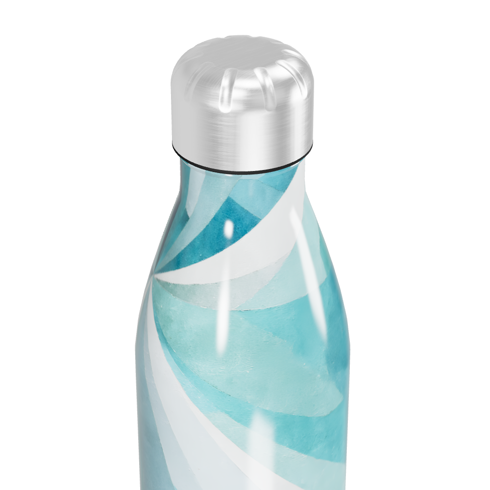 Garrafa Inox Azul com Estampa Abstrata