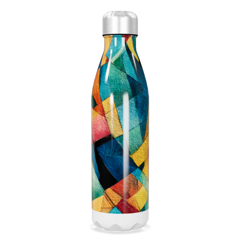 Garrafa Inox Estampa Colorida Geométrica