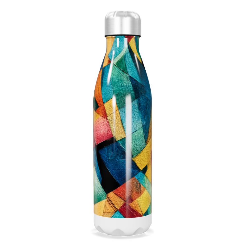 Garrafa Inox Estampa Colorida Geométrica