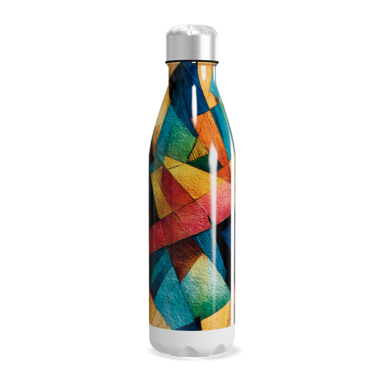 Garrafa Inox Estampa Colorida Geométrica