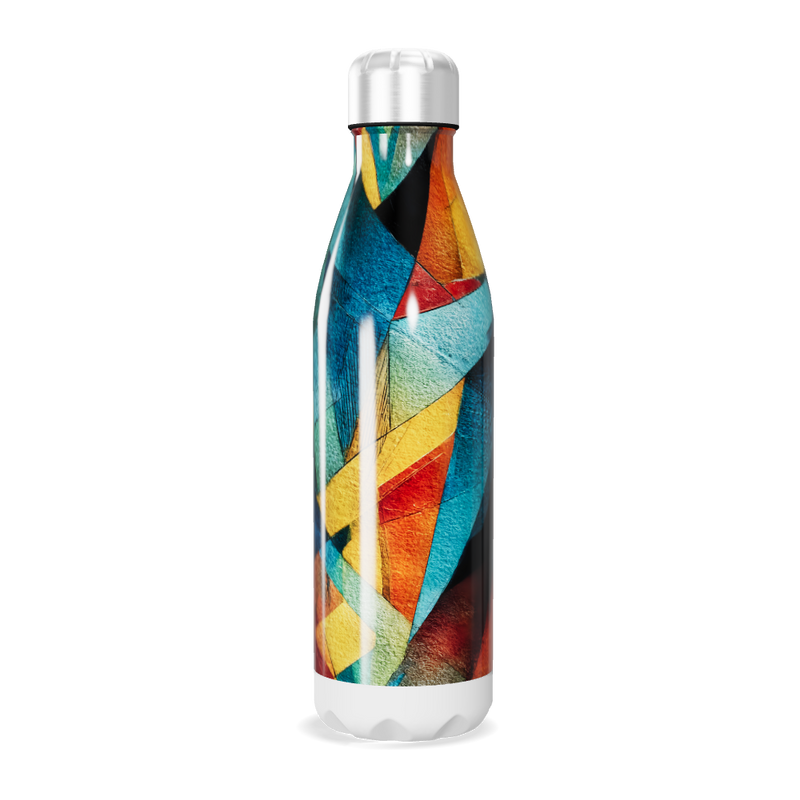 Garrafa Inox Estampa Colorida Geométrica